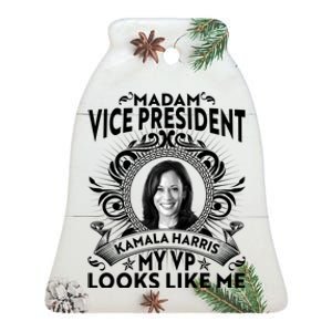 Madam Vice President Kamala Harris My VP Looks Like Me Ceramic Bell Ornament