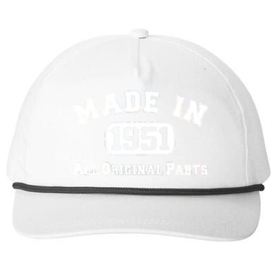 Made In 1951 All Original Parts Snapback Five-Panel Rope Hat