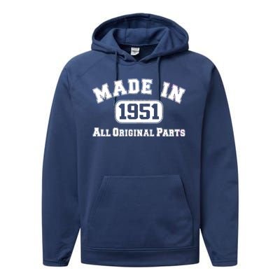 Made In 1951 All Original Parts Performance Fleece Hoodie