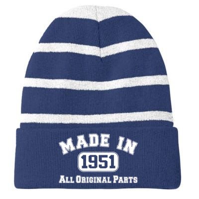 Made In 1951 All Original Parts Striped Beanie with Solid Band