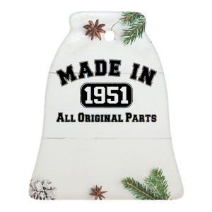 Made In 1951 All Original Parts Ceramic Bell Ornament