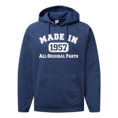 Made In 1957 All Original Parts Performance Fleece Hoodie