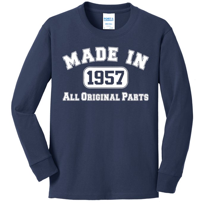 Made In 1957 All Original Parts Kids Long Sleeve Shirt