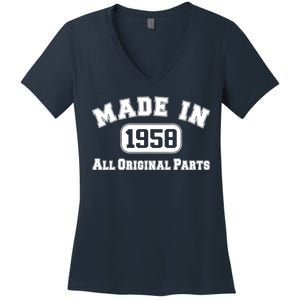 Made In 1958 All Original Parts Women's V-Neck T-Shirt