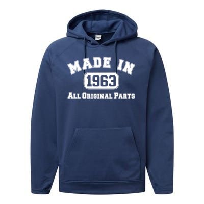 Made In 1963 All Original Parts Performance Fleece Hoodie