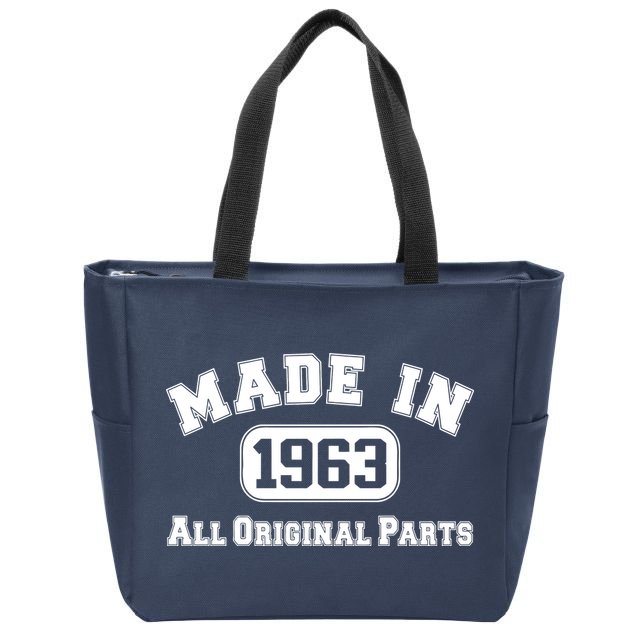 Made In 1963 All Original Parts Zip Tote Bag