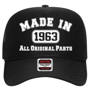 Made In 1963 All Original Parts1 High Crown Mesh Back Trucker Hat