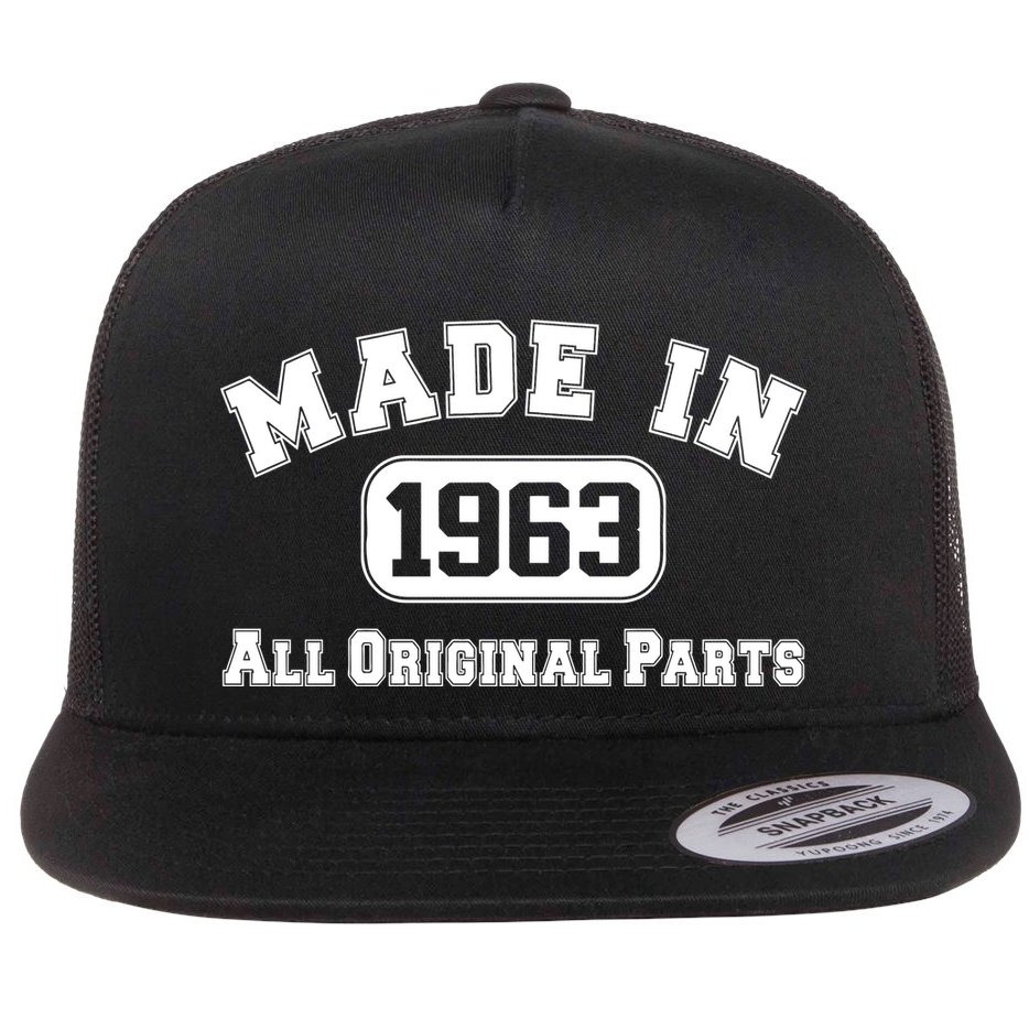 Made In 1963 All Original Parts1 Flat Bill Trucker Hat