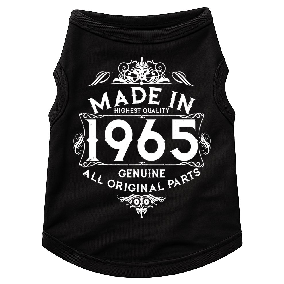 Made In 1965 Aged To Perfection Vintage Bithday Doggie Tank