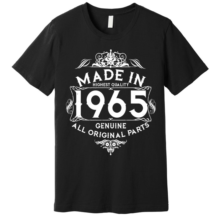 Made In 1965 Aged To Perfection Vintage Bithday Premium T-Shirt