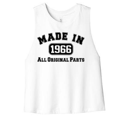 Made In 1966 All Original Parts Women's Racerback Cropped Tank