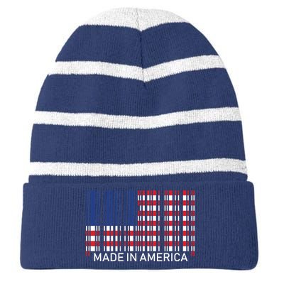 Made In America Striped Beanie with Solid Band