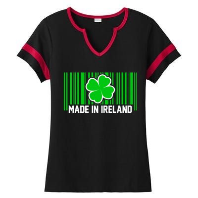 Made In Ireland -Irish Distressed Logo Ladies Halftime Notch Neck Tee