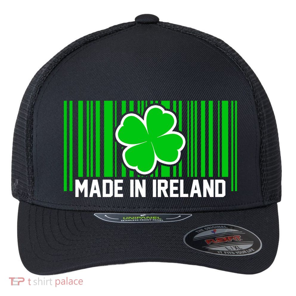 Made In Ireland -Irish Distressed Logo Flexfit Unipanel Trucker Cap