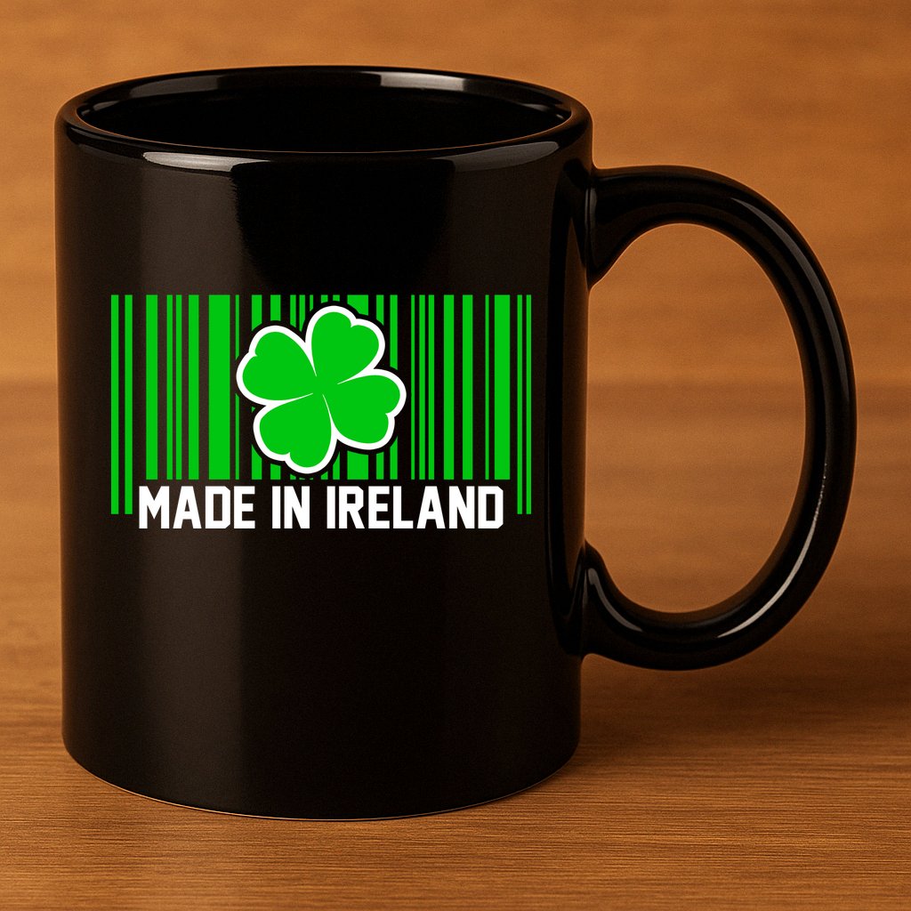Made In Ireland -Irish Distressed Logo 11oz C Handle Ceramic Mug