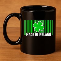 Made In Ireland -Irish Distressed Logo 11oz C Handle Ceramic Mug