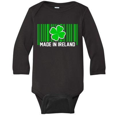 Made In Ireland -Irish Distressed Logo Baby Long Sleeve Bodysuit