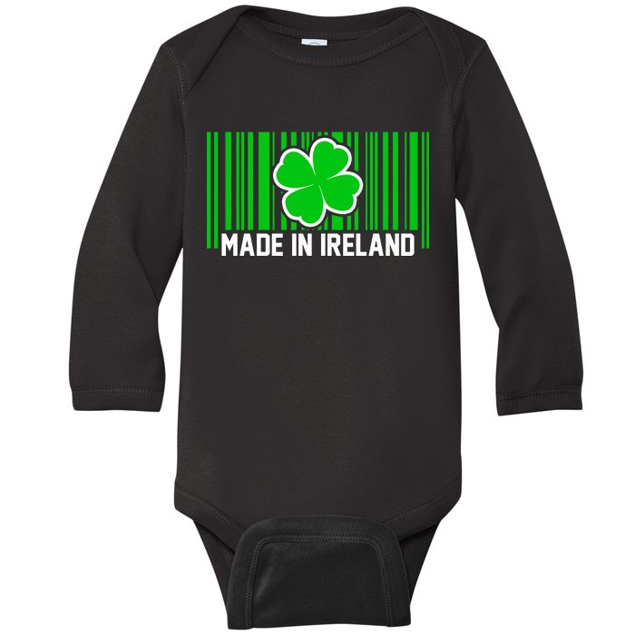 Made In Ireland -Irish Distressed Logo Baby Long Sleeve Bodysuit