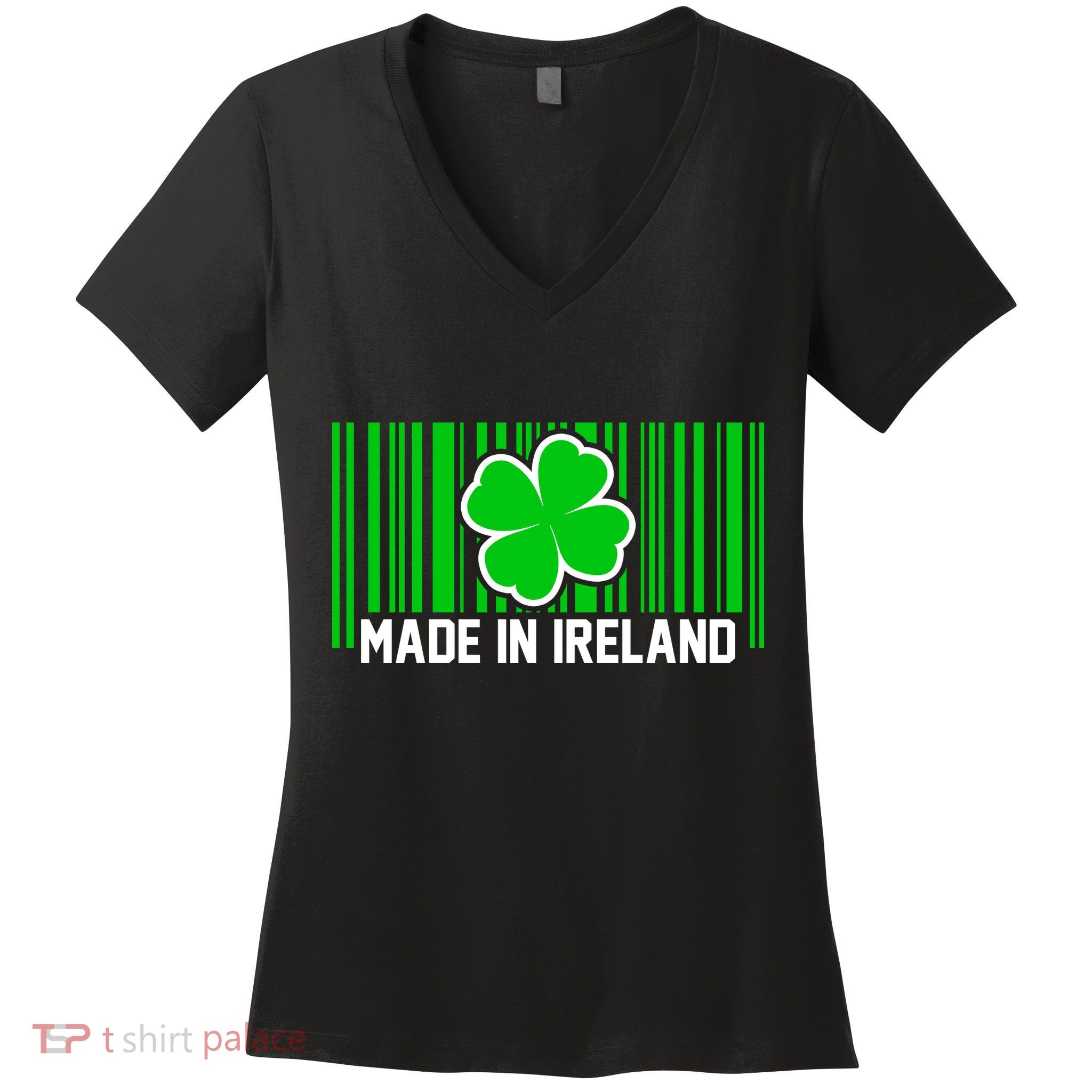 Made In Ireland -Irish Distressed Logo Women's V-Neck T-Shirt