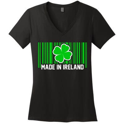 Made In Ireland -Irish Distressed Logo Women's V-Neck T-Shirt