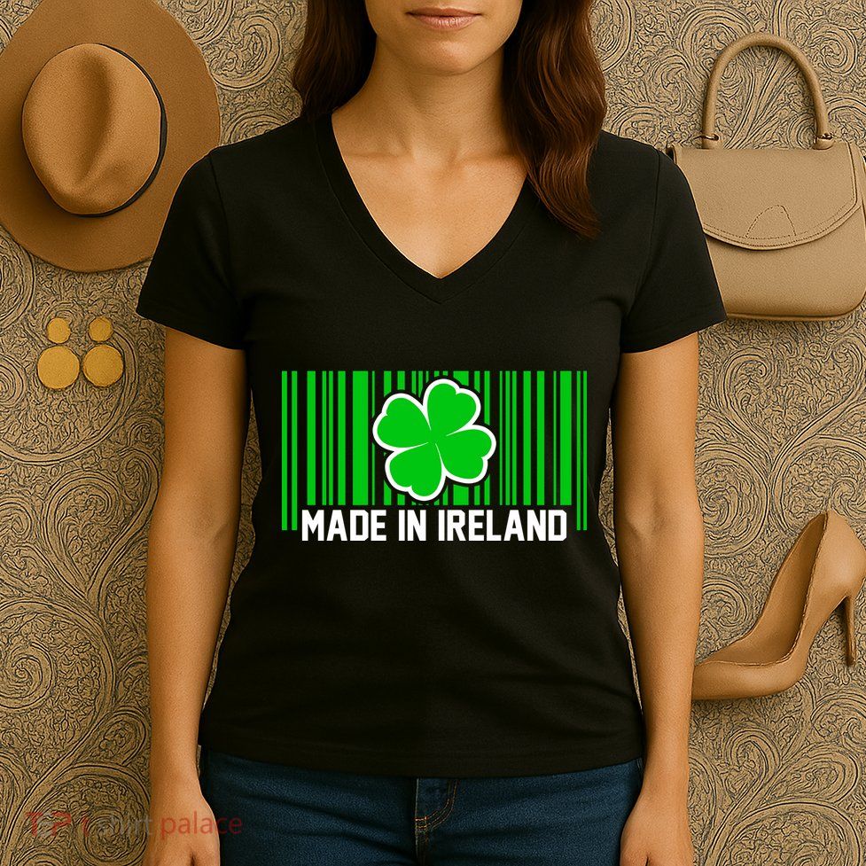 Made In Ireland -Irish Distressed Logo Women's V-Neck T-Shirt