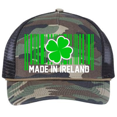 Made In Ireland -Irish Distressed Logo Retro Rope Trucker Hat Cap