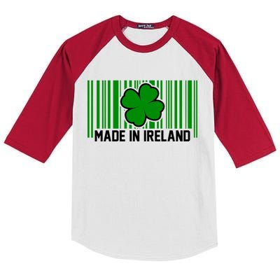 Made In Ireland -Irish Distressed Logo Kids Colorblock Raglan Jersey