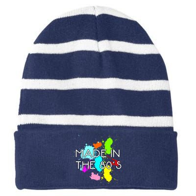 Made in The 80's Striped Beanie with Solid Band