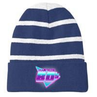 Made In The 80's Cool Retro 1980s Striped Beanie with Solid Band