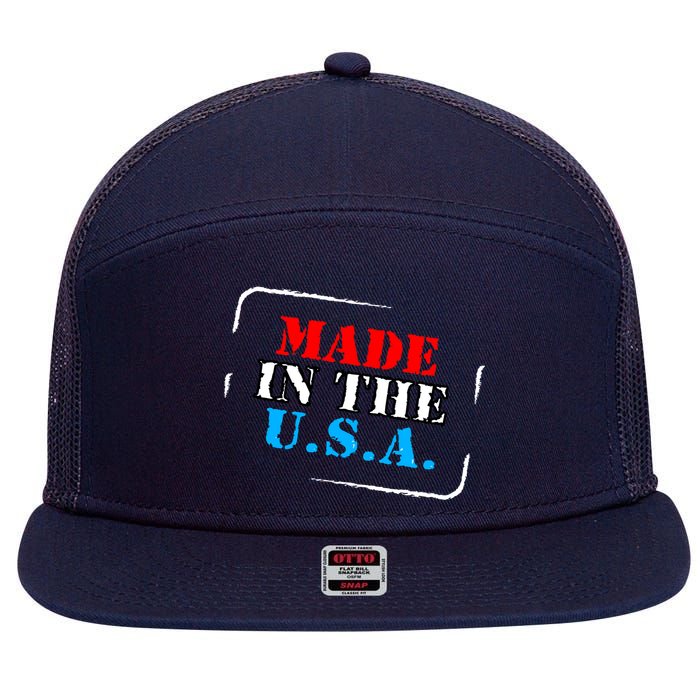 Made In The USA 7 Panel Mesh Trucker Snapback Hat