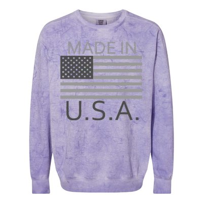 Made In USA Gray Style Colorblast Crewneck Sweatshirt