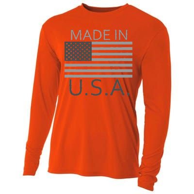 Made In USA Gray Style Cooling Performance Long Sleeve Crew