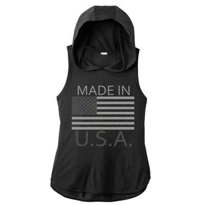 Made In USA Gray Style Ladies PosiCharge Tri-Blend Wicking Draft Hoodie Tank