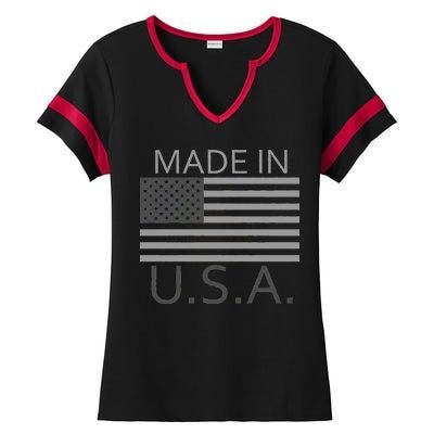 Made In USA Gray Style Ladies Halftime Notch Neck Tee