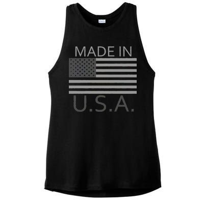 Made In USA Gray Style Ladies PosiCharge Tri-Blend Wicking Tank