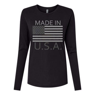 Made In USA Gray Style Womens Cotton Relaxed Long Sleeve T-Shirt