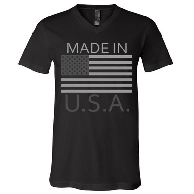 Made In USA Gray Style V-Neck T-Shirt