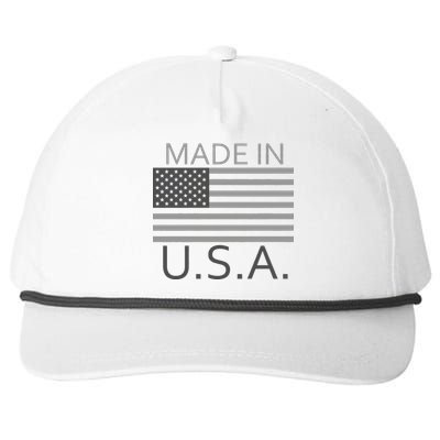 Made In USA Gray Style Snapback Five-Panel Rope Hat