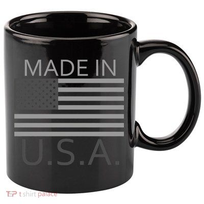 Made In USA Gray Style 11oz C Handle Ceramic Mug