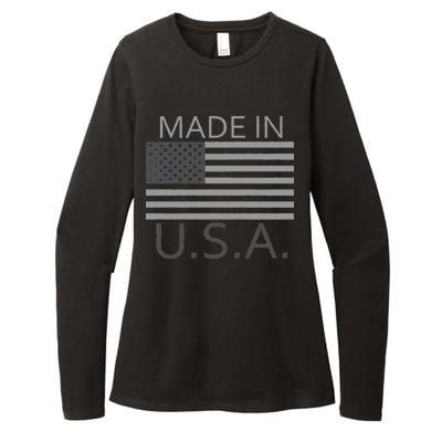 Made In USA Gray Style Womens CVC Long Sleeve Shirt