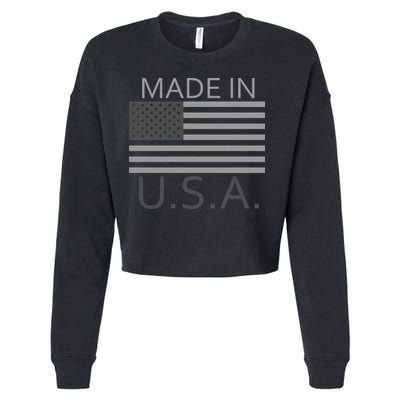 Made In USA Gray Style Cropped Pullover Crew