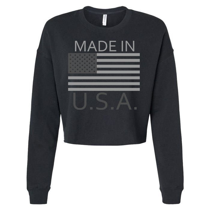 Made In USA Gray Style Cropped Pullover Crew