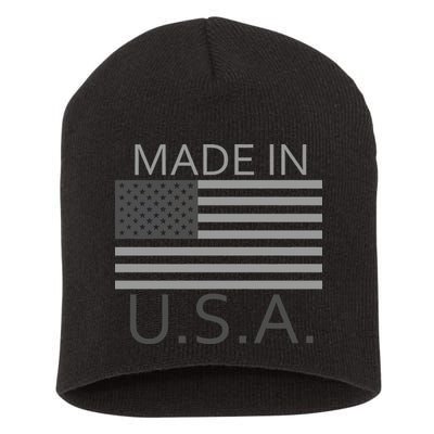 Made In USA Gray Style Short Acrylic Beanie