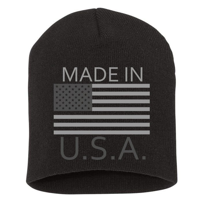 Made In USA Gray Style Short Acrylic Beanie
