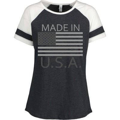 Made In USA Gray Style Enza Ladies Jersey Colorblock Tee