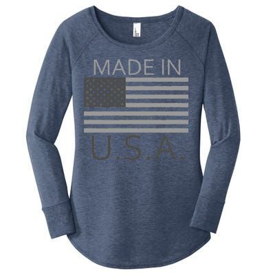 Made In USA Gray Style Women's Perfect Tri Tunic Long Sleeve Shirt