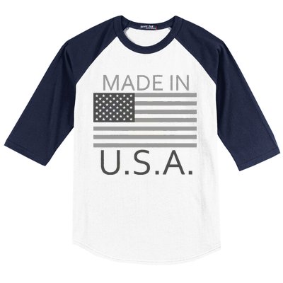 Made In USA Gray Style Baseball Sleeve Shirt