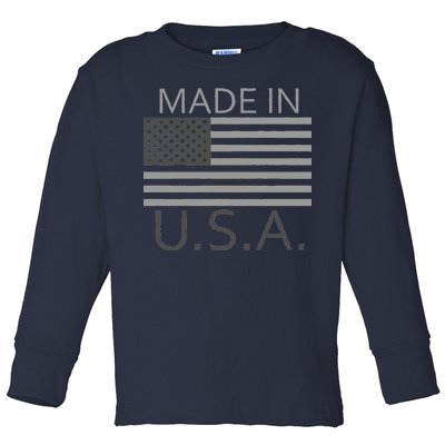 Made In USA Gray Style Toddler Long Sleeve Shirt