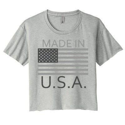 Made In USA Gray Style Women's Crop Top Tee