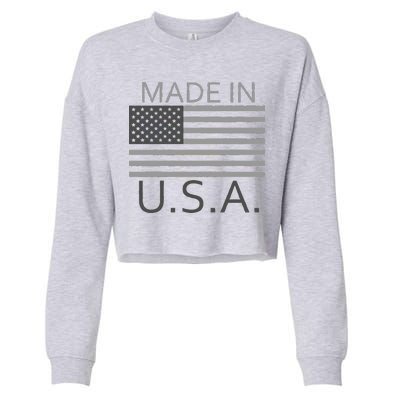 Made In USA Gray Style Cropped Pullover Crew